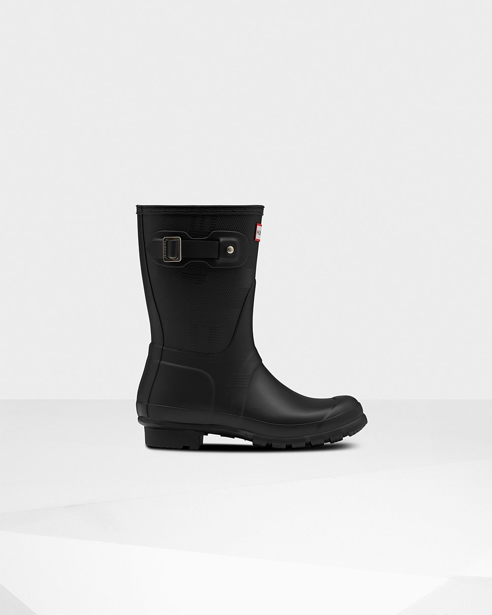 Hunter Original Exploded Logo Texture Short Rain Boots - Cheap Online Womens Black - GHAPWK956